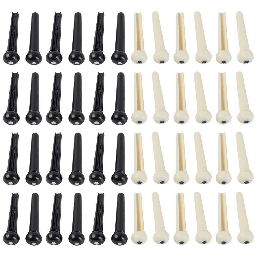 100 Pcs Plastic Acoustic Guitar Bridge Pins - Replacement End Pins for Guitar Strings, Tuning Pegs & String Holders - Perfect for Guitar Repair, Maintenance & DIY Projects