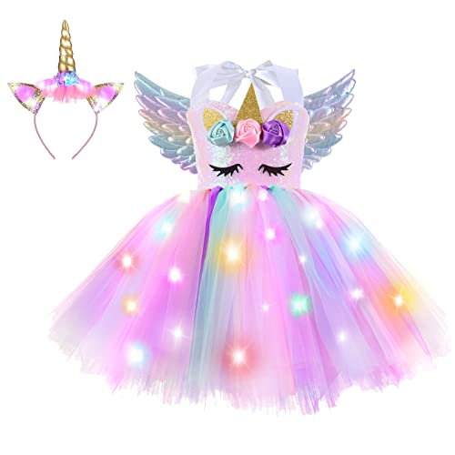 Pink Sequin+ Rainbow Led