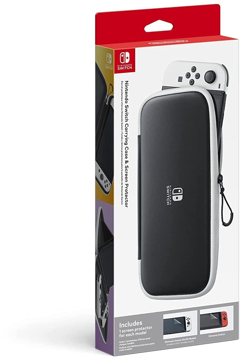 Nintendo Switch Carrying Case with Tempered Glass Screen Protector - Protective Travel Case for Nintendo Switch Console & Accessories - Perfect for Gaming on The Go, Travel, and Storage
