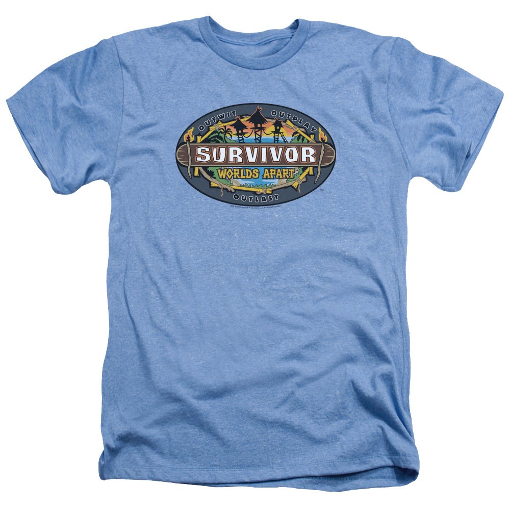 Survivor Worlds Apart Logo Heather T-Shirt - Unisex Adult Tee for Men & Women - Perfect for Fans, Cosplay, and Casual Wear