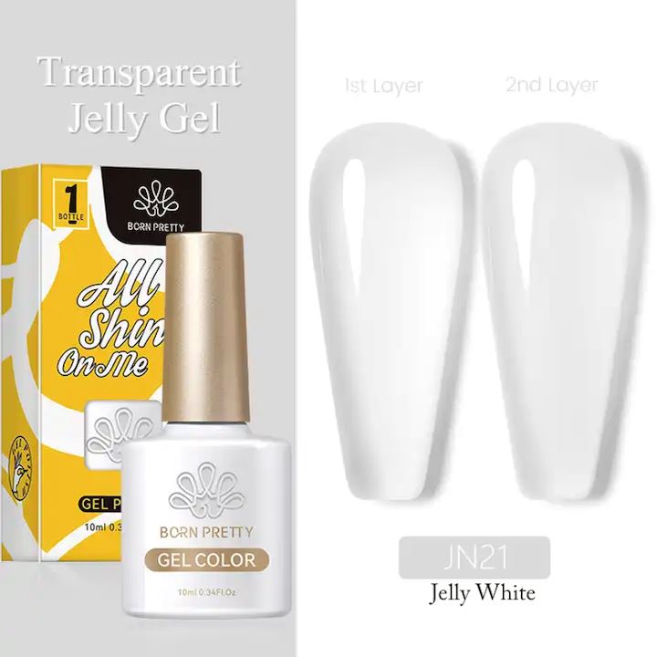 Born Pretty Jelly Nude Gel Polish - Long Lasting Nail Polish for Manicure & Pedicure | Perfect for Salon, Home DIY, and Special Occasions