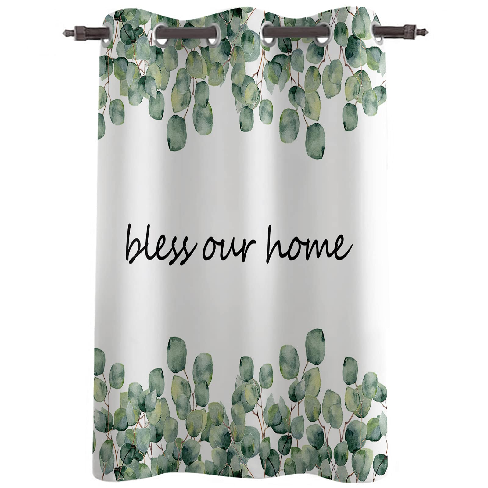 Blackout Curtains with Tropical Leaf Pattern - Thermal Insulated Grommet Window Curtains for Living Room & Bedroom (52x96 Inch) - Perfect for Home Decor, Light Blocking and Temperature Control in Summer