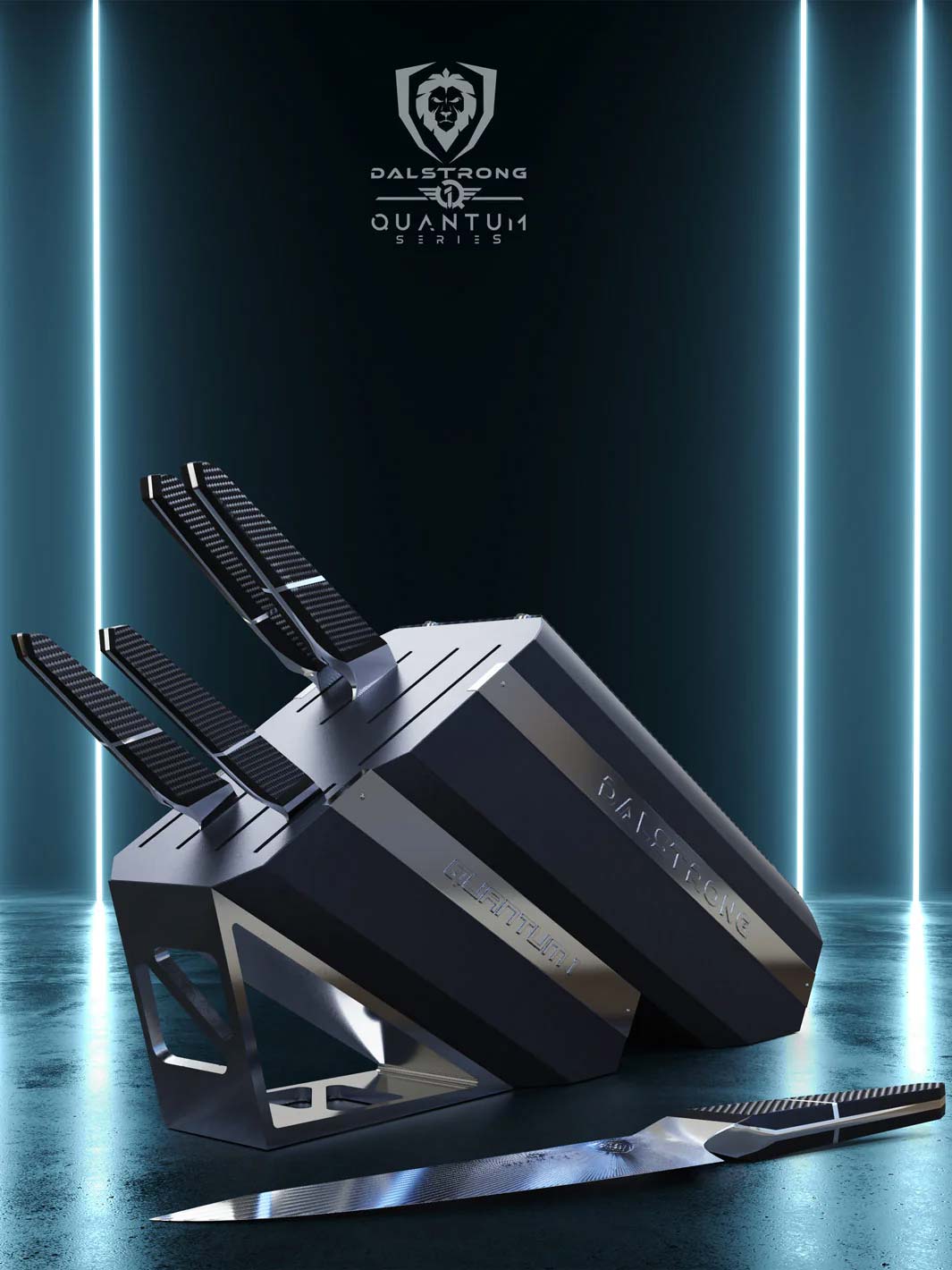 Dalstrong Quantum 1 Series 5-Piece Knife Block Set - High-Quality Kitchen Knives for Professional Chefs & Home Cooking | Perfect for Meat Cutting, Vegetable Chopping & Food Preparation
