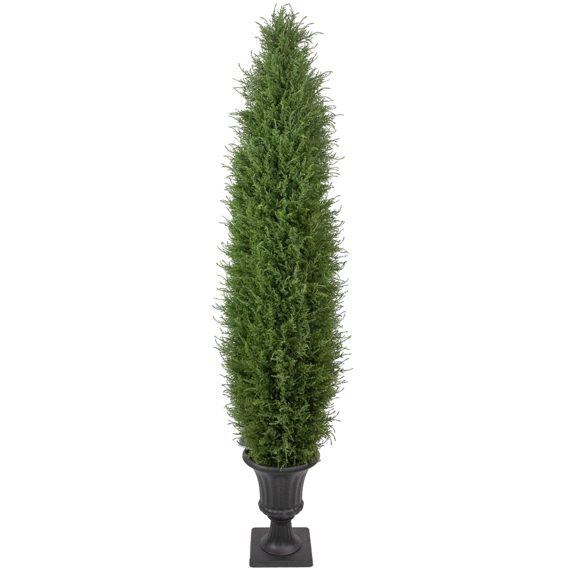 Northlight 5ft Artificial Cedar Pine Arborvitae Tree in Urn Style Pot - Unlit Green Faux Evergreen for Home, Office & Outdoor Decor - Perfect for Porch, Patio, Garden & Holiday Displays