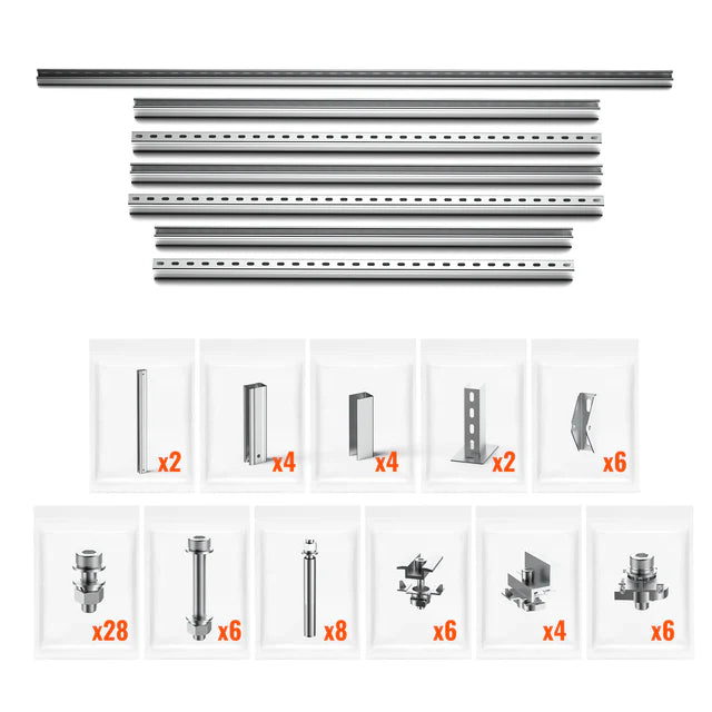 Rich Solar Solar Ground Mount Kit - Compatible with MEGA 100, MEGA 100 SLIM & MEGA 150 Solar Panels | Heavy-Duty Racking System for Off-Grid & RV Solar Installations | Perfect for Residential, Commercial & Outdoor Solar Projects