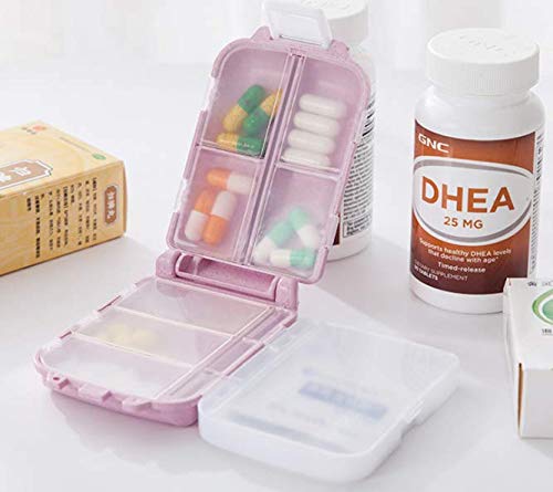 7-Day Weekly Pill Organizer - 8 Compartment Mini Pill Box for Medicine & Vitamins | Portable Travel Pill Case | Health Care, Daily Medication & Travel Use (Green)