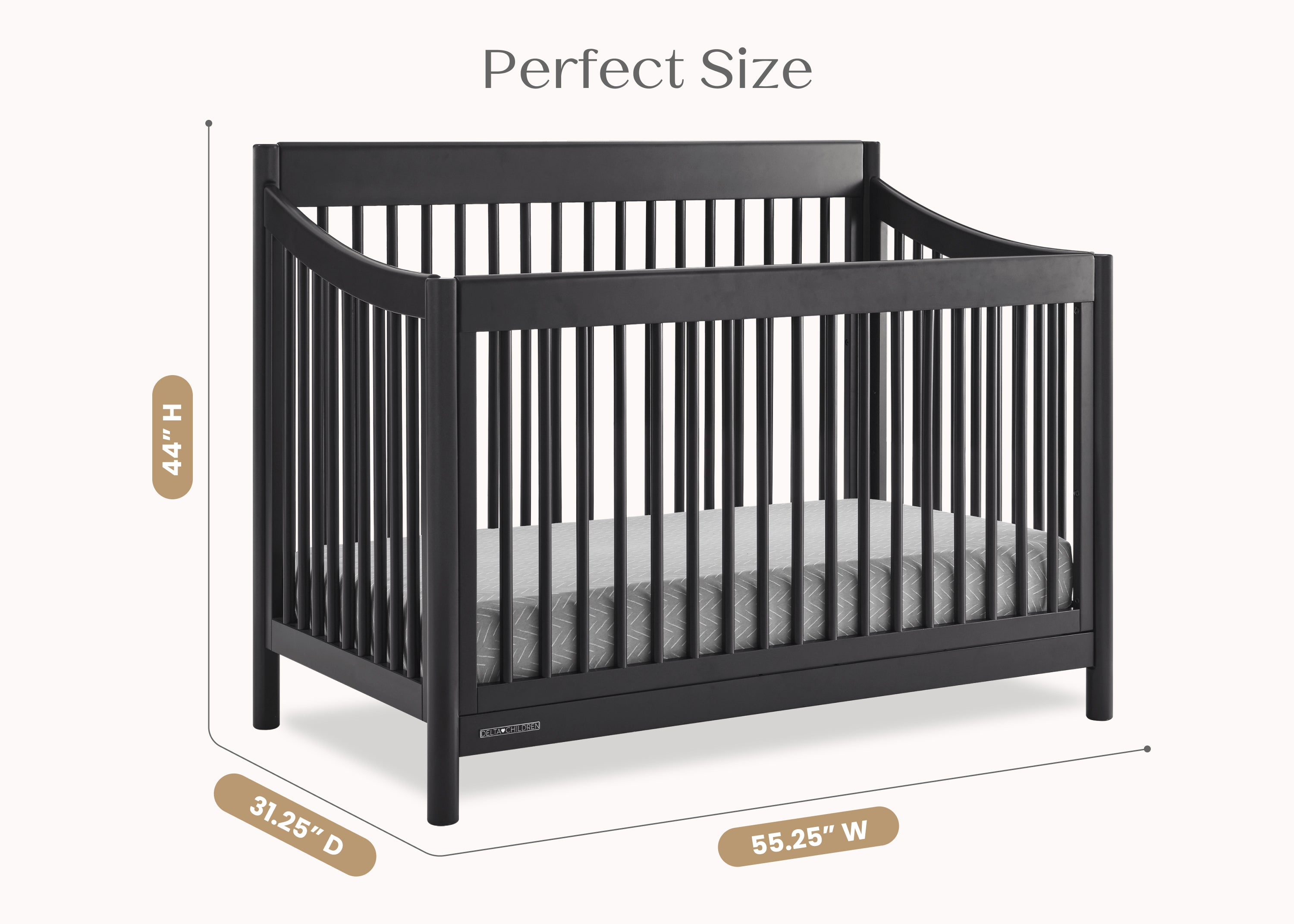 Brooks 6-in-1 Convertible Baby Crib - White Nursery Furniture for Newborn to Toddler Bed - Perfect for Nursery, Bedroom & Daycare Use