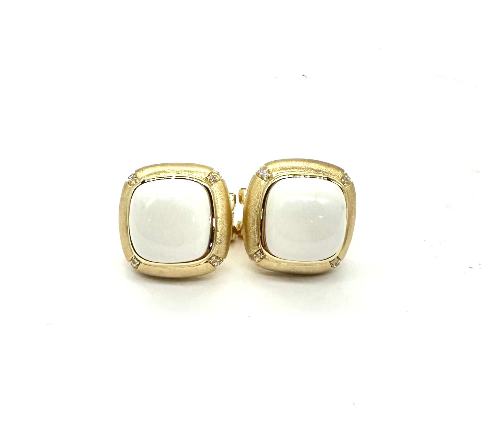 Elegant White Onyx & Diamond Accent Earrings for Women - Perfect for Weddings, Parties & Special Occasions