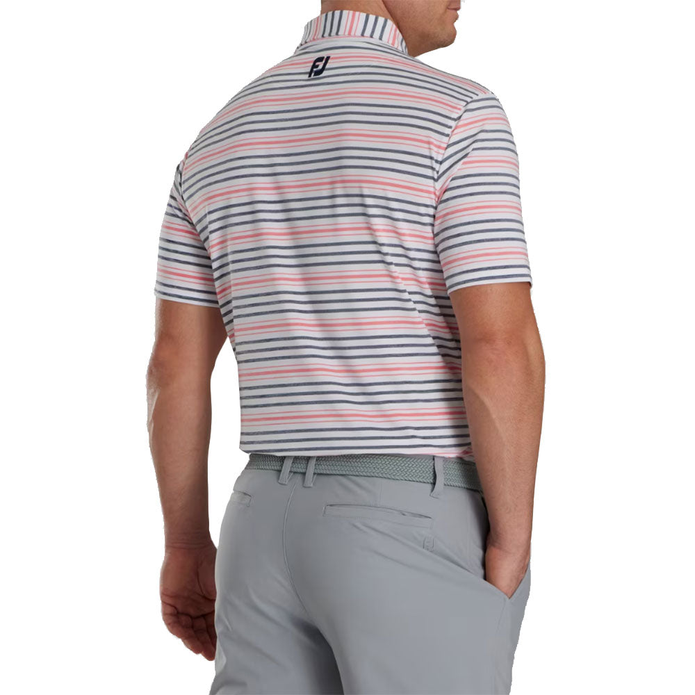 FootJoy Space Dye Stripe Men's Golf Polo Shirt - Moisture Wicking Performance Top for Golfers | Perfect for Golf Tournaments & Casual Summer Wear