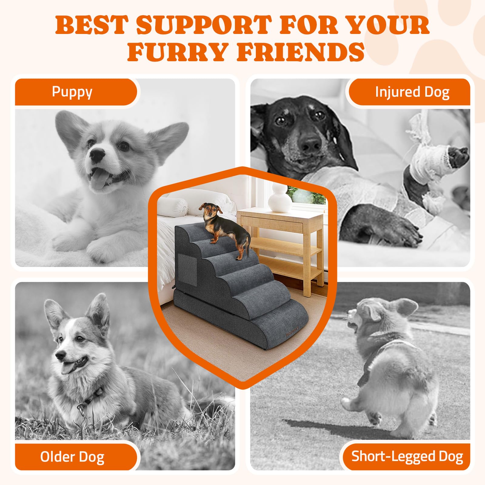 Foam Pet Stairs for Dogs & Cats - 24