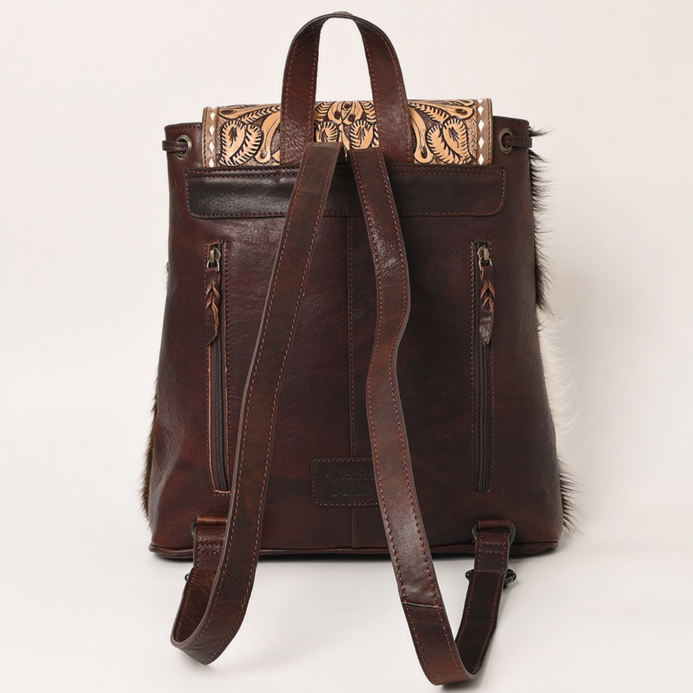 American Darling Genuine Leather Women's Western Handbag - Hand Tooled Hair-On Cowhide Purse for Everyday Use & Country Style Outfits
