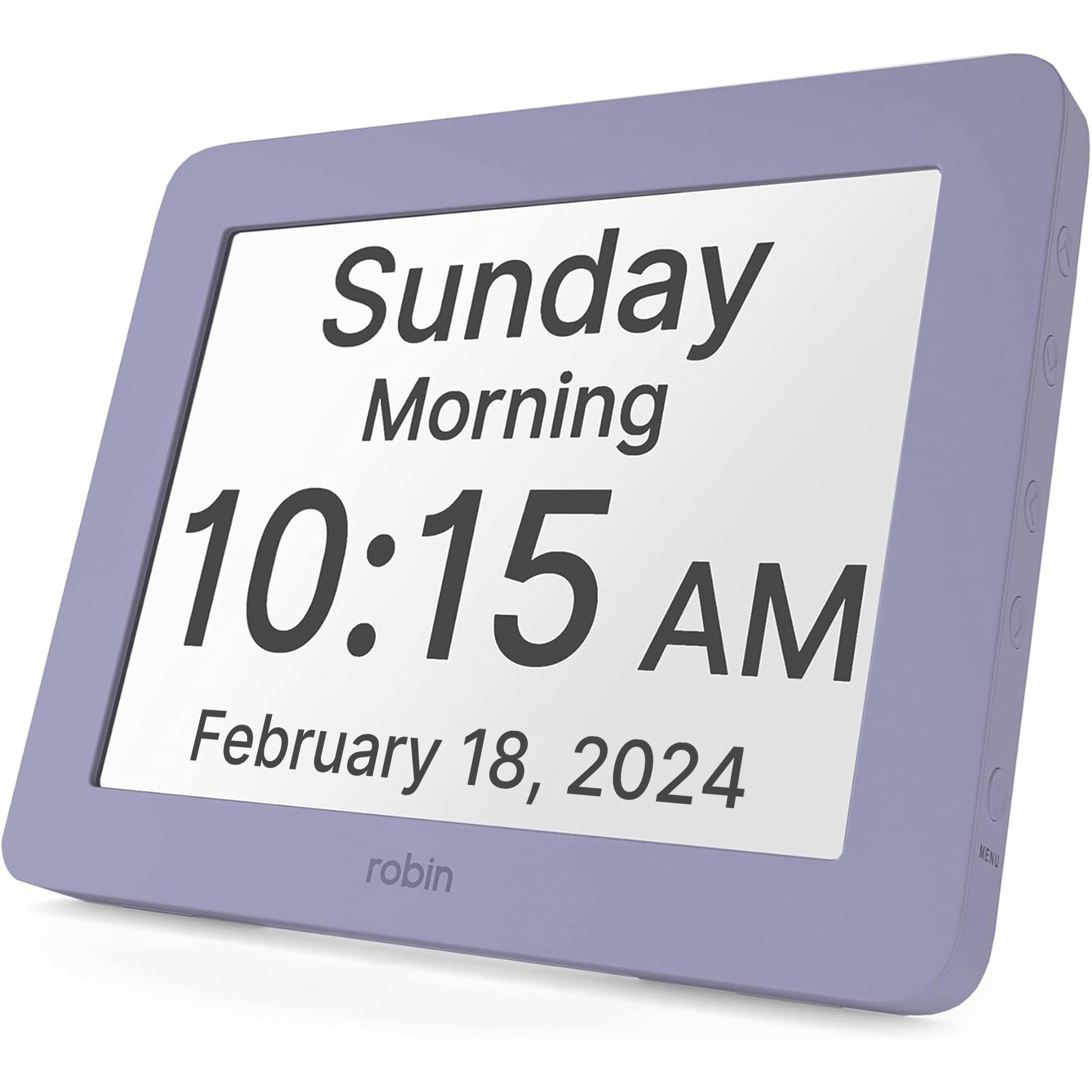Robin Clock 2024 - Extra Large Digital Calendar Clock with Day & Date Display for Seniors & Dementia Patients - Alzheimer's Products, Bedside Clock for Elderly Care - Perfect for Nursing Homes, Bedrooms & Memory Care Facilities