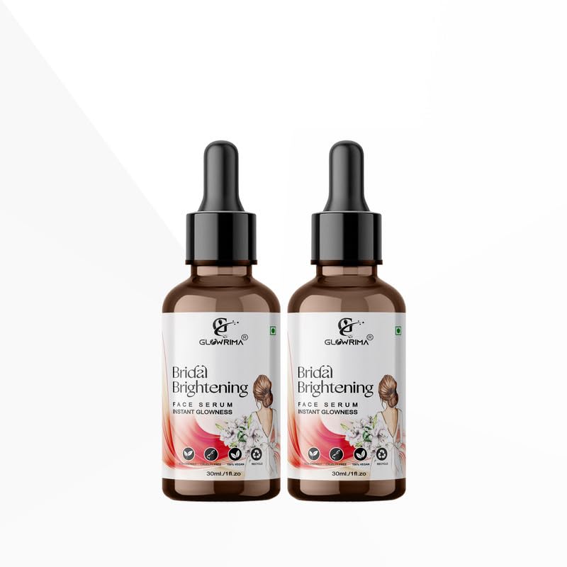 Glowrima Professional Bridal Brightening Face Serum - Natural Ingredients for Bright, Fair & Glowing Skin - All Skin Types - 30ml (Pack of 2) - Perfect for Weddings, Special Events & Daily Skincare Routine