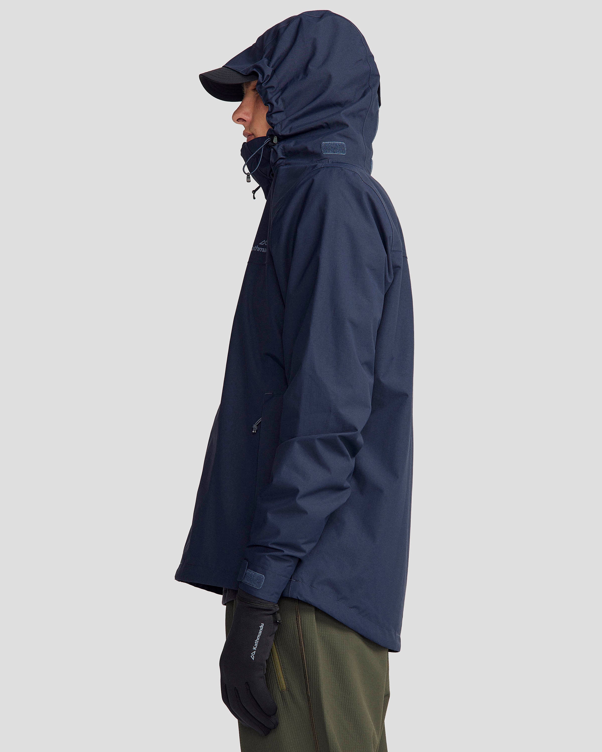 Men's Andulo 2-Layer Waterproof Rain Jacket - Lightweight Windbreaker with Hood, Pure Navy Blue - Perfect for Hiking, Camping & Outdoor Activities