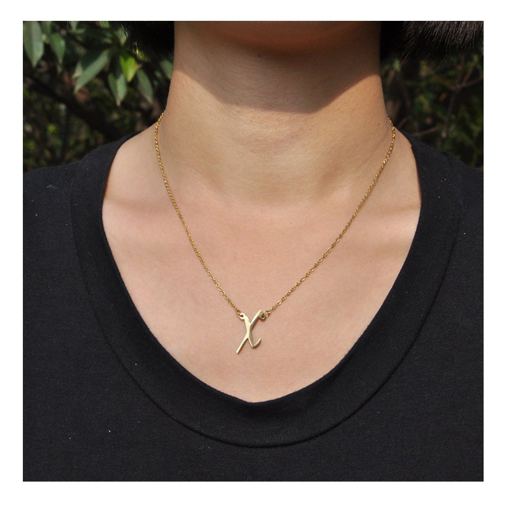 AOLO 14K Gold Plated Initial Necklace for Women - Tiny Letter Charm Personalized Jewelry Gift for Her - Perfect for Birthdays, Anniversaries & Everyday Wear