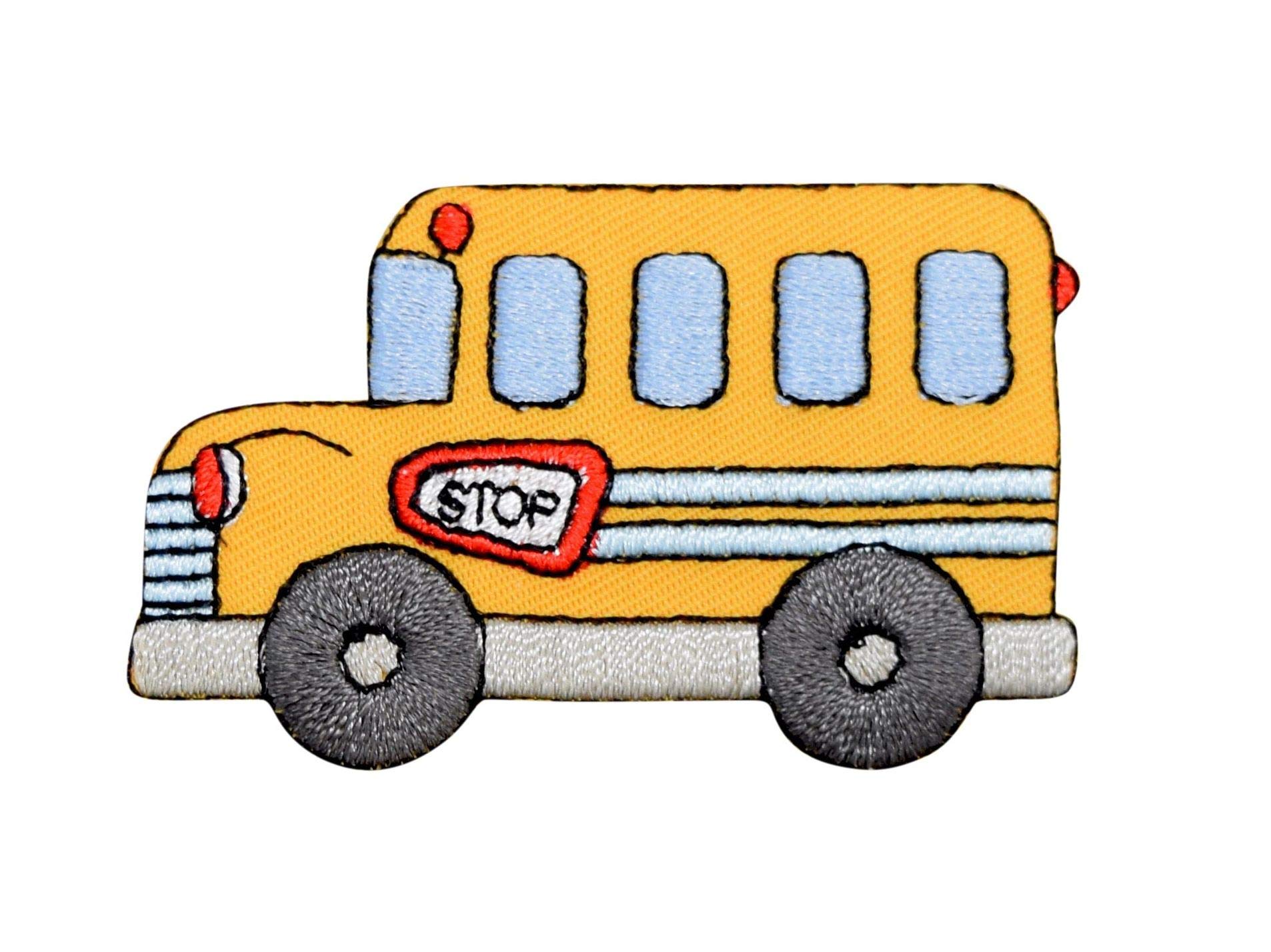 Kids Yellow School Bus Embroidered Iron-On Patch - Perfect for Backpacks, Jackets & DIY Crafts