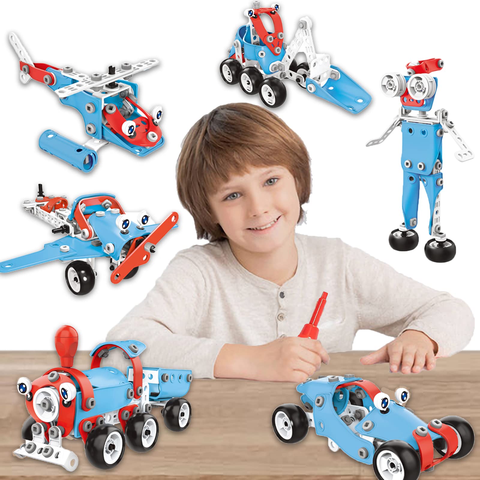 142 PCS STEM Building Blocks Toy Kit - 6-in-1 Creative DIY Educational Construction Set for Kids Ages 3+ | Engineering Learning Toys for Boys & Girls | Perfect STEM Activity Gift for Birthday & Classroom Fun