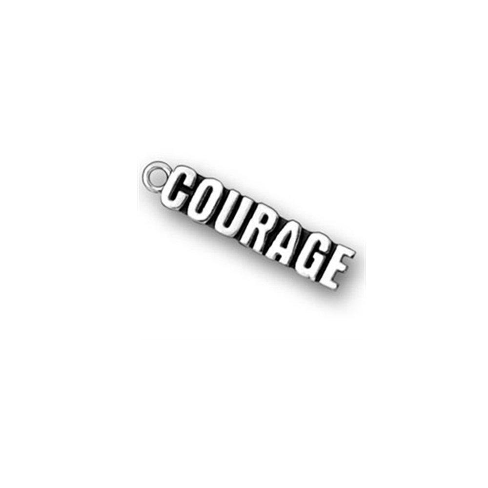 Sterling Silver Courage Tag Charm Pendant - Inspirational Jewelry for Necklace & Bracelet - Perfect for Gifts, Daily Wear & Special Occasions