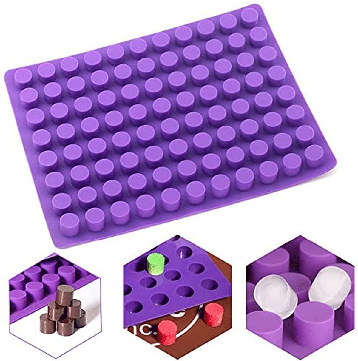 Premium Silicone Candy Molds - 88 Cavity Chocolate, Gummy, Truffle & Jelly Molds for Baking - Mini Round Cheesecake Ice Cube Trays - Perfect for DIY Desserts, Party Treats & Holiday Baking