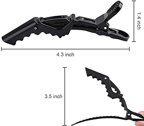 AmigozZ Professional Crocodile Hair Clips for Women - 6 Pack Durable Alligator Hair Clips with Non-Slip Grip & Wide Teeth - Strong Hair Hold for Thick Hair, Ponytails, Braids and Updos - Perfect for Daily Use, Workouts, and Styling