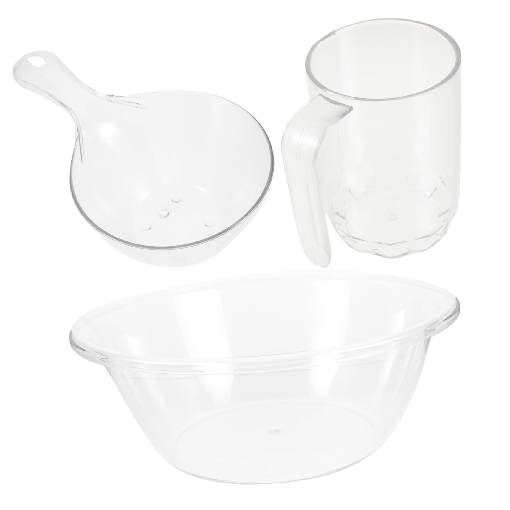 1 Set Clear Plastic Round Wash Basin for Beauty Salon & Facial Cleansing - Professional Washing Bowl Kit for Spa, Hair Washing, Manicure & Home Use