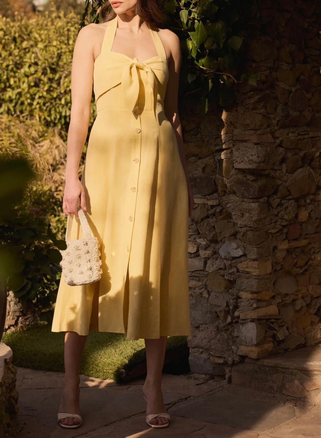 Elegant Katherine Halter Neck Dress for Women - Summer Party, Wedding & Evening Occasions | Flowy Chiffon Maxi Dress with Backless Design