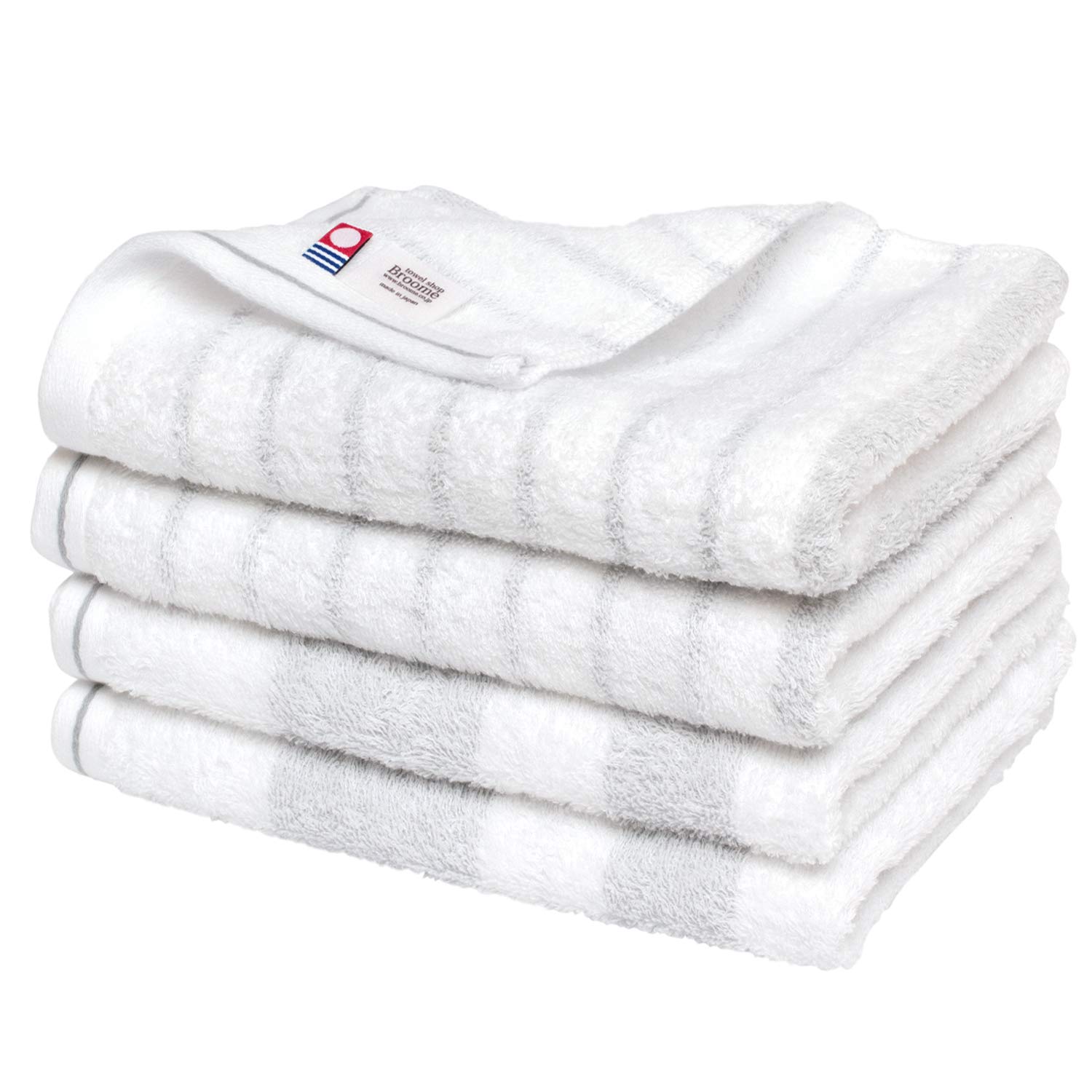 CYBERL 4-Pack Gray Striped Hand Towels - Soft & Absorbent Bathroom & Kitchen Towels for Everyday Use