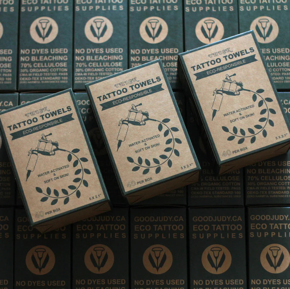 Eco-Friendly Compostable Tattoo Towels by Good Judy | Biodegradable & Sustainable | Perfect for Tattoo Aftercare & Studio Use