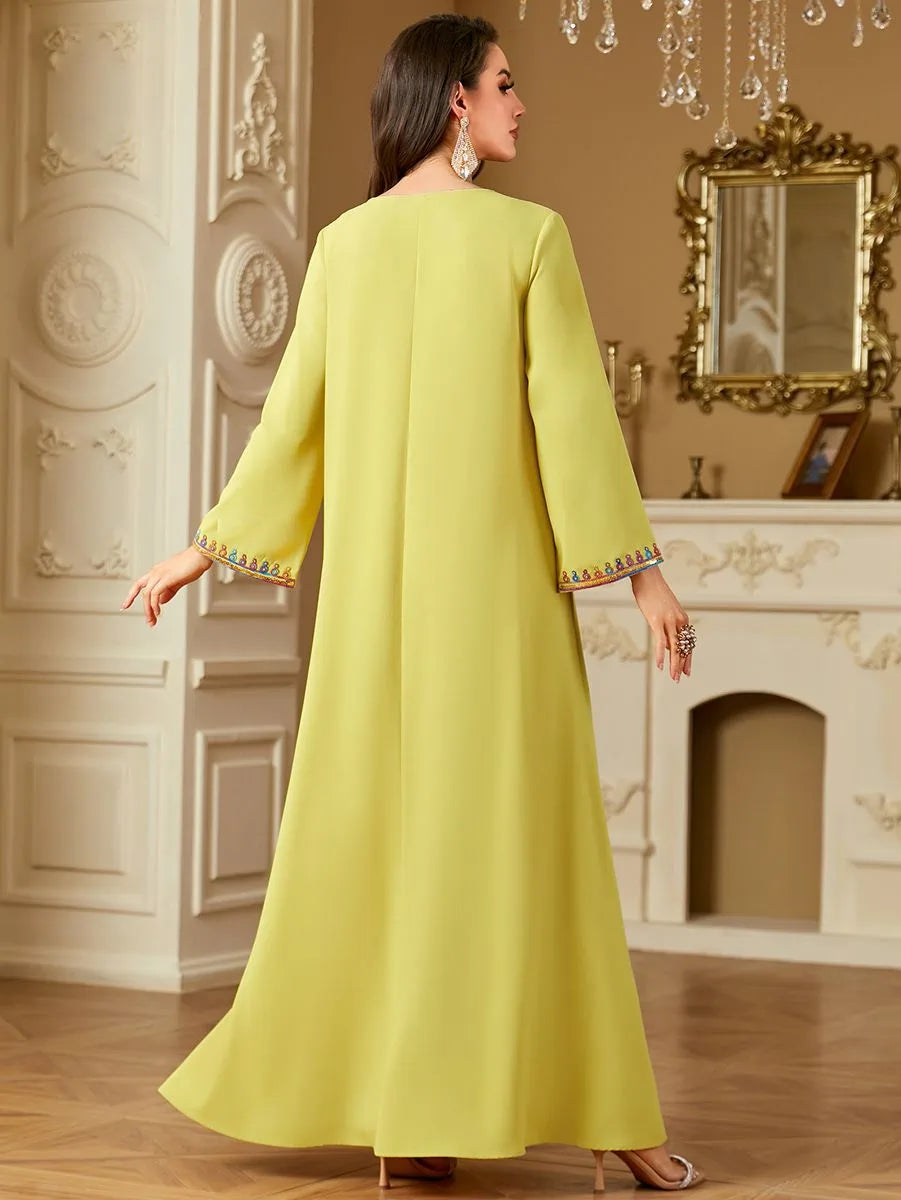 Elegant Eid Dress with Sequins & Embroidery - Stylish Caftan Kaftan Dress for Women #254220 | Perfect for Holiday Celebrations, Parties & Special Occasions
