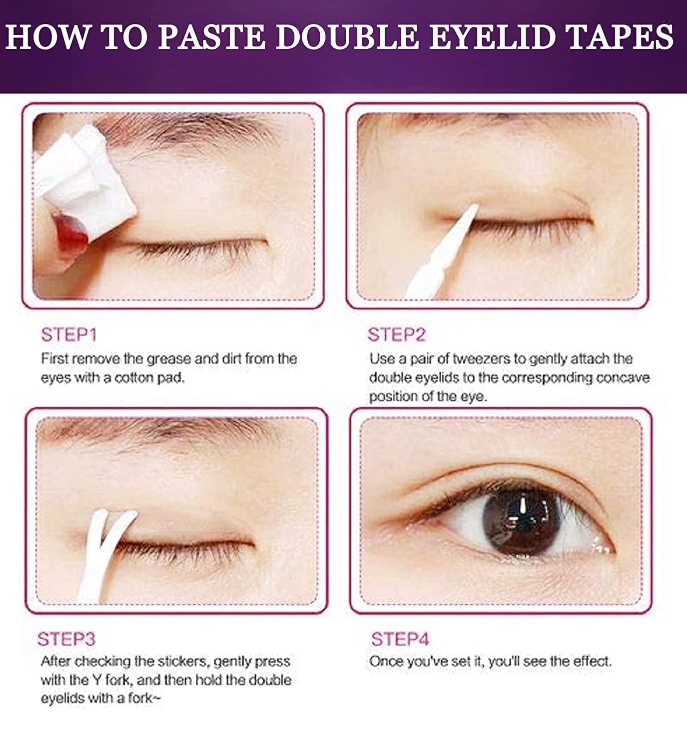 Retailio Double Eyelid Tape 300PC - Clear Waterproof Hypoallergenic Adhesive Fiber Eyelid Strips for Monolid & Hooded Eyes - Perfect for Makeup, Cosplay & Everyday Use