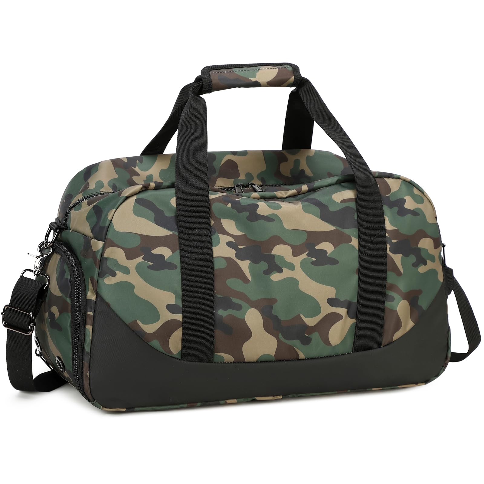 Octsky Boys Camo Green Overnight Weekender Bag - Sports Gym Travel Duffel with Shoe Compartment | Perfect for School, Sleepovers & Weekend Getaways