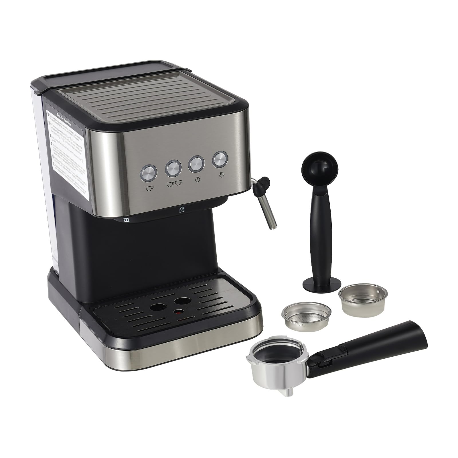 20 Bar Professional Espresso Machine with Steam Wand - Semi-Automatic Coffee Maker for Home & Office - 50oz Removable Water Tank - Perfect for Lattes, Cappuccinos & Espresso Drinks