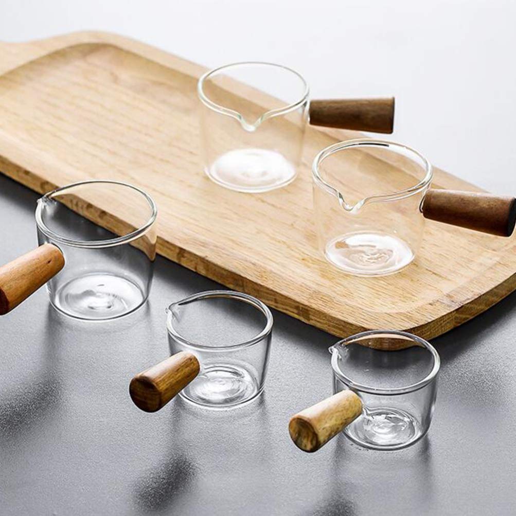 Cabilock Glass Sauce Dish with Handle - Mini Creamer Jug for Milk, Coffee, Seasoning & Appetizers - Perfect for Home & Restaurant Use (Size S) - Ideal for Serving, Pouring & Entertaining