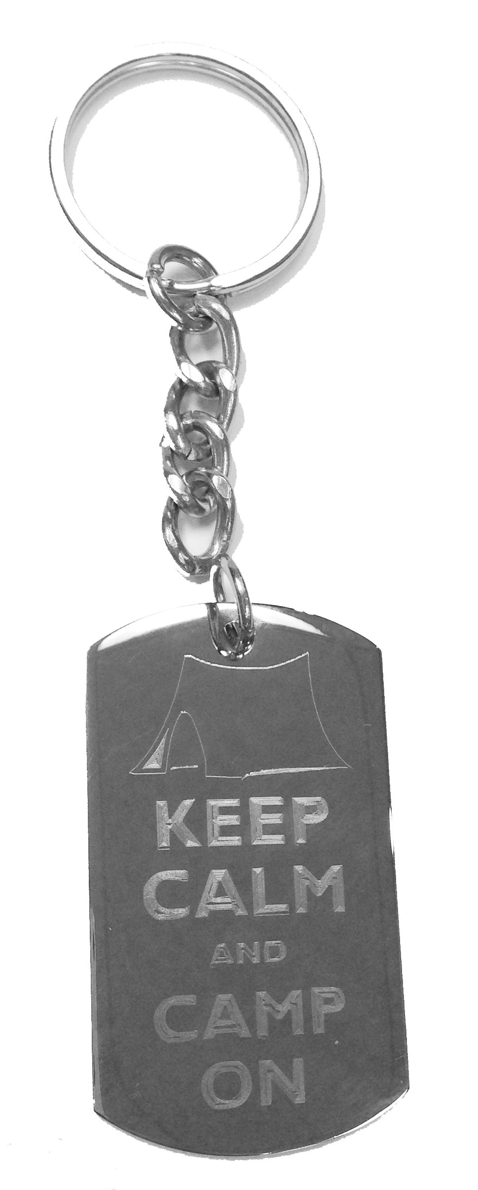 Shark Hat Keychain - Keep Calm and Camp On with Tent Design - Durable Metal Ring Keychain for Outdoor Enthusiasts & Camping Gear Accessories
