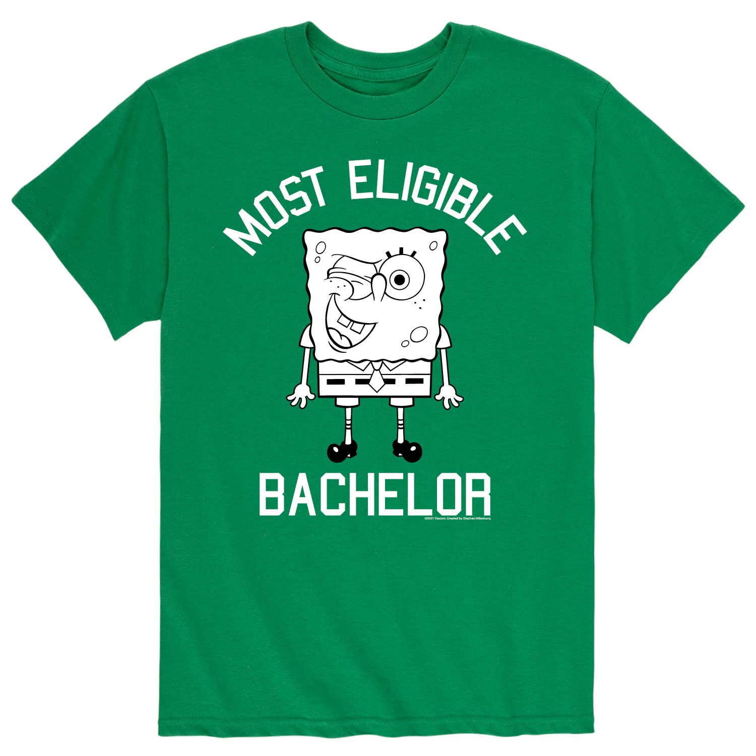 Spongebob Squarepants Eligible Bachelor Men's Graphic T-Shirt - Funny Cartoon Tee for Casual Wear, Parties & Gifts
