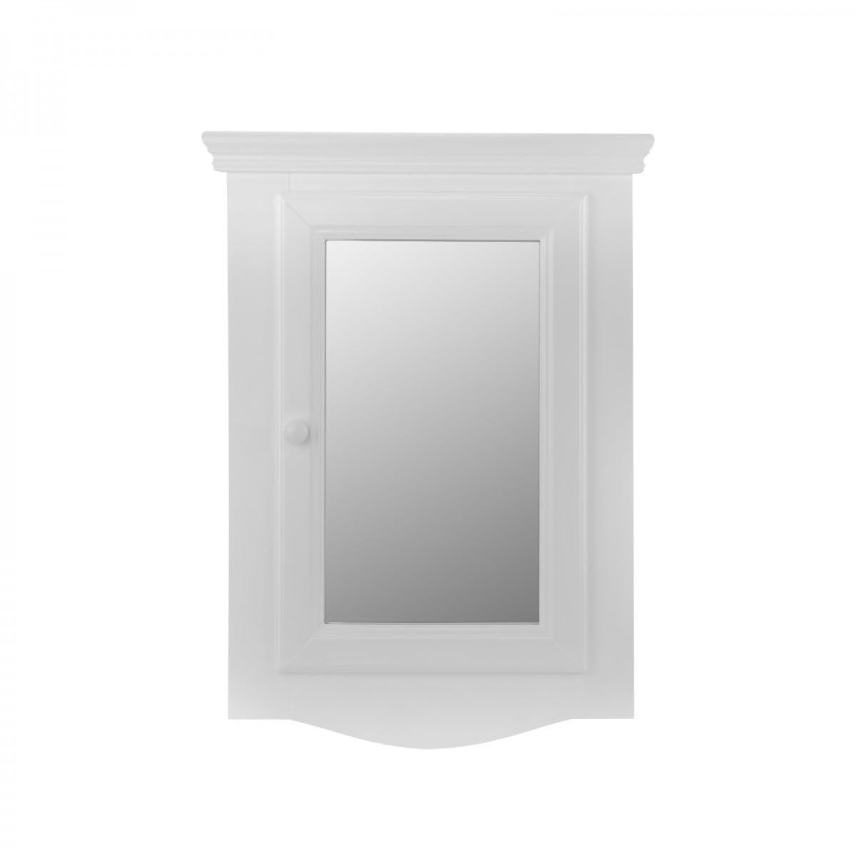 White Wall Mount Medicine Cabinet with Mirror - 27x20 Inches Wooden Bathroom Storage Cabinet with Double Shelves - Pre-Assembled Corner Cabinet for Bathroom, Bedroom & Vanity Organization