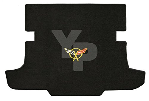 Premium C5 Corvette Coupe Trunk Mat with Classic Loop Design & Yellow Crossed Flags Logo - Durable Car Accessory for Corvette Enthusiasts | Perfect for Car Shows, Road Trips & Daily Protection