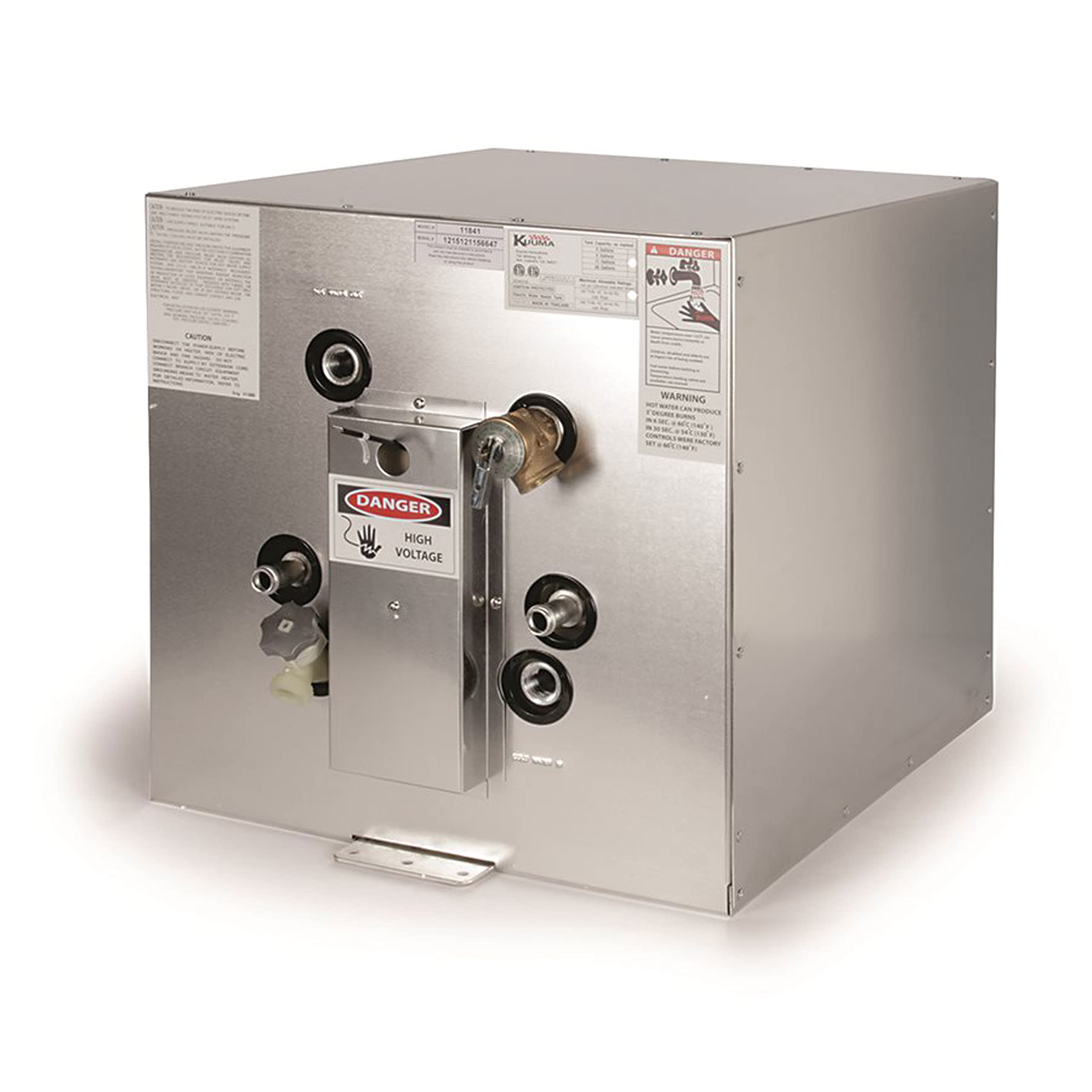 Kuuma 11841 11-Gallon Silver Water Heater with 120V Front Heat Exchange & Back Mount - Perfect for Tiny Homes, RVs, Cabins & Off-Grid Living