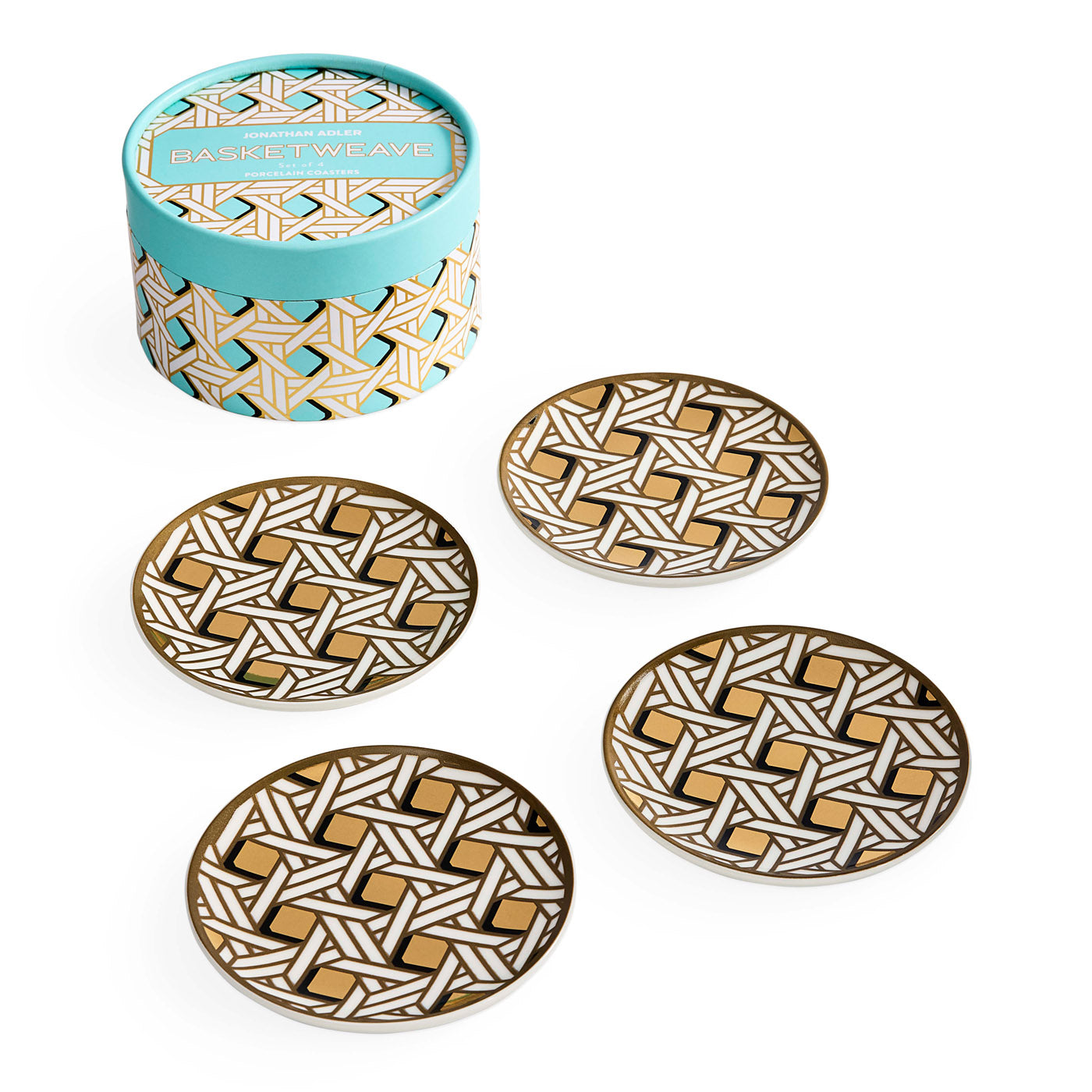 Premium Basketweave Coasters Set of 6 - Absorbent Cork Backing for Hot & Cold Drinks - Stylish Home Bar, Coffee Table, and Kitchen Decor - Perfect for Parties, Gifts, and Everyday Use