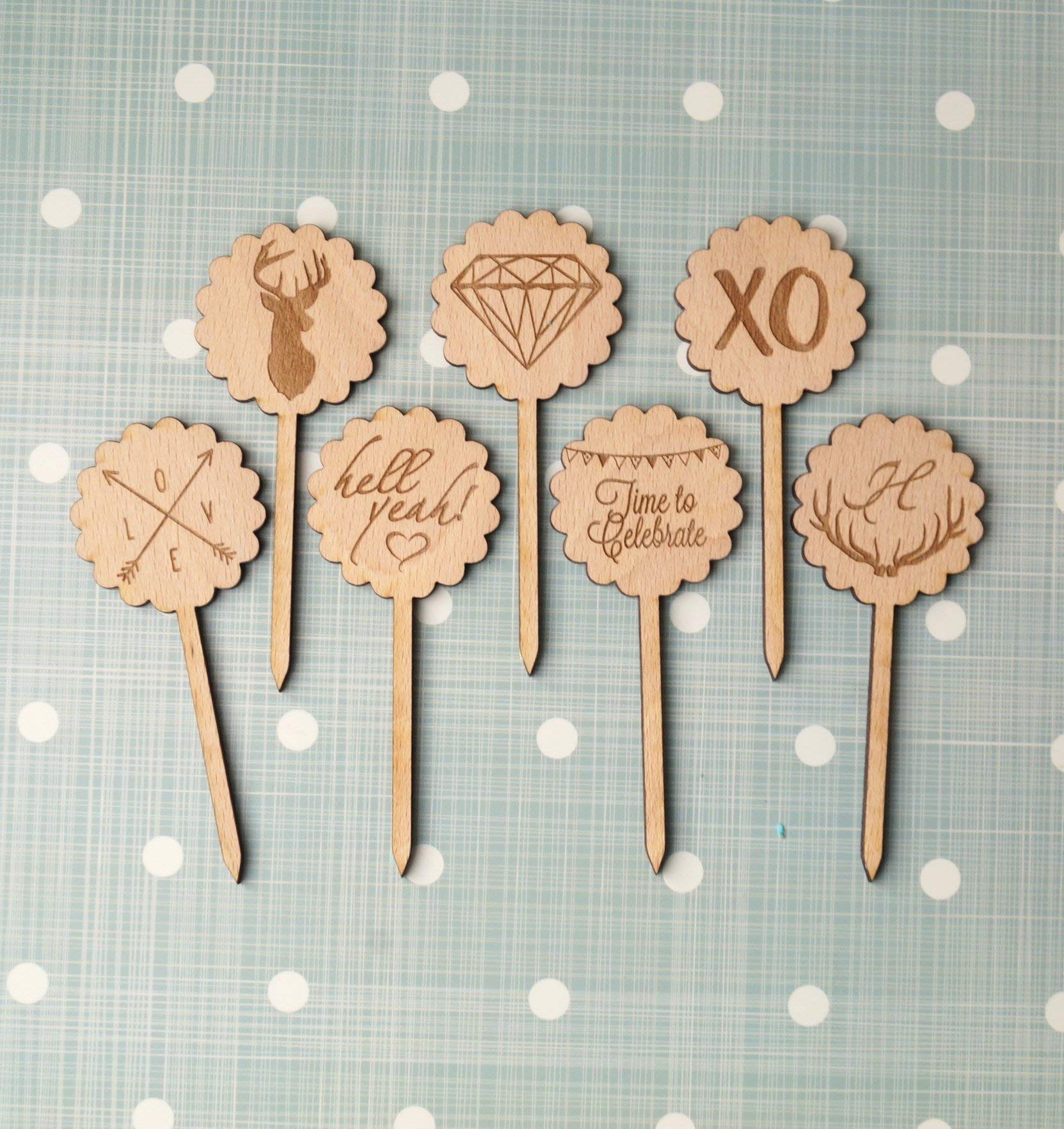 Hell Yeah! Cupcake Toppers Set of 12 - Fun Donut & Wedding Cupcake Decorations for Bridal Showers, Bachelorette Parties & Engagement Celebrations | Perfect for Birthday Cakes, Dessert Tables & Party Decor