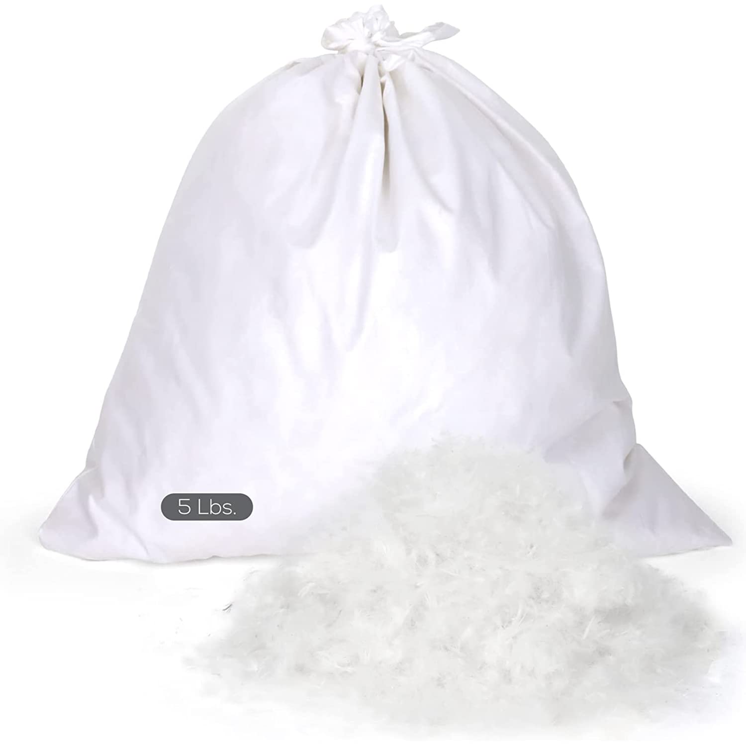 Premium RDS Certified 25/75 Goose Down Feather Blend - White & Gray - Bulk Filling for Luxury Pillows, Comforters, Sofa Cushions & Upholstery (5lb, 10lb, 20lb Options) - Perfect for Bedding, Home Decor & DIY Projects