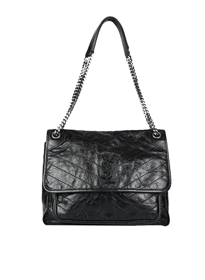 Saint Laurent Niki Medium Black Leather Handbag - Luxury Crossbody Bag for Women, Perfect for Work, Travel & Evening Events