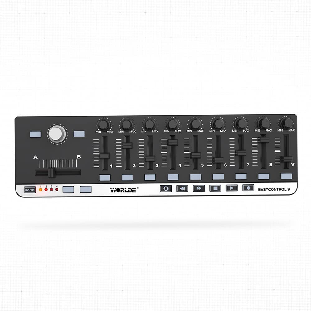 Btuty Portable Mini USB 9-Key Slim-Line MIDI Keyboard Controller - Perfect for Music Production, Live Performance & Studio Recording