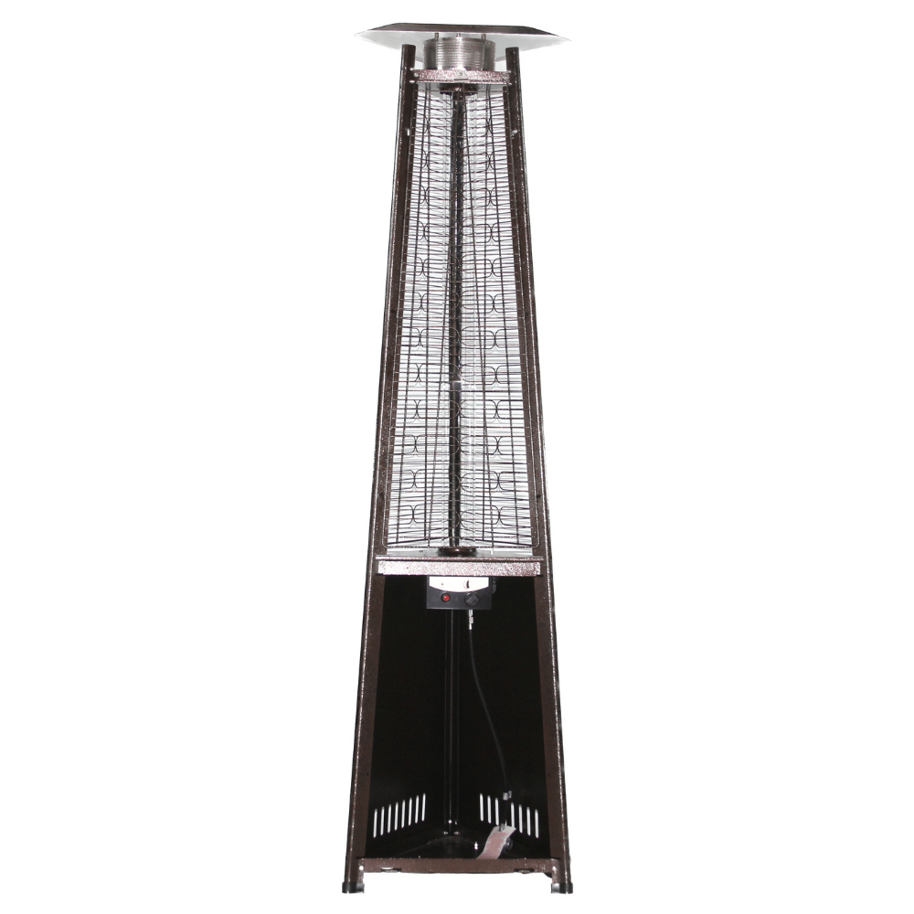 RADtec 93 Inch Tall Antique Bronze Pyramid Propane Patio Heater - Outdoor Gas Heater for Backyard, Deck, Garden & Restaurant Use (93 PYR FLM AB)