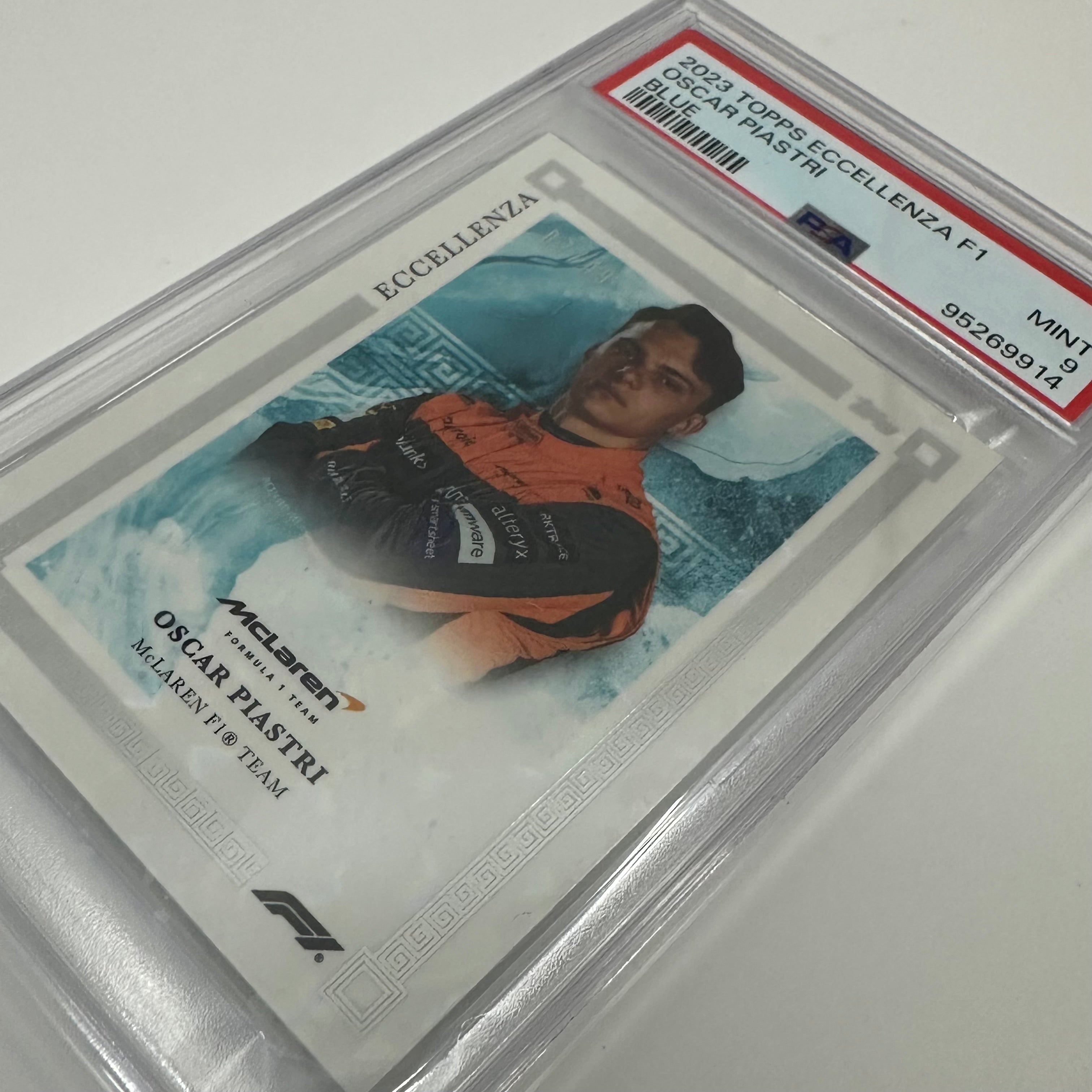 2023 Topps Eccellenza F1 Oscar Piastri Blue PSA 9 /49 - Rare Racing Card for Collectors & F1 Fans, Perfect for Display & Investment