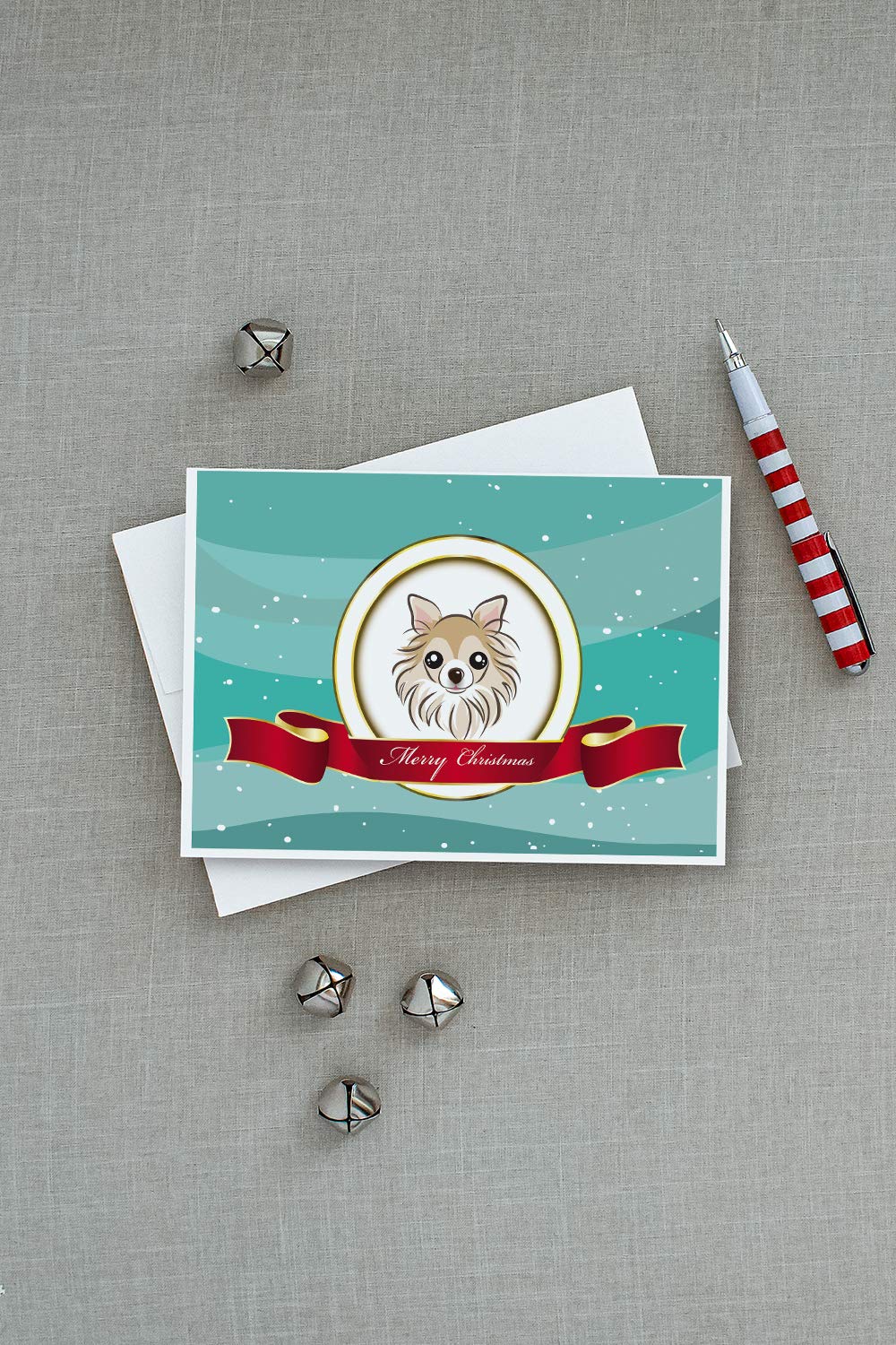 Chihuahua Merry Christmas Greeting Cards - Pack of 8 Blank A7 Note Cards with Envelopes (5x7 Inch) | Whimsical Holiday Cards for Pet Lovers | Perfect for Christmas Wishes, Thank You Notes & Holiday Greetings