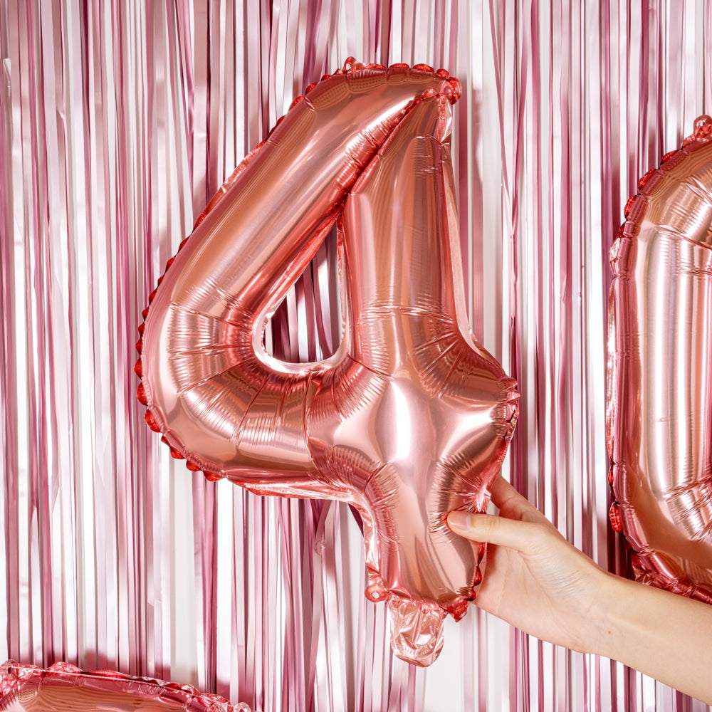 Balloonify Rose Gold Mylar Number 4 Balloon - 16 Inch Birthday Party Decorations (1 Count) - Perfect for Birthdays, Anniversaries & Baby Showers