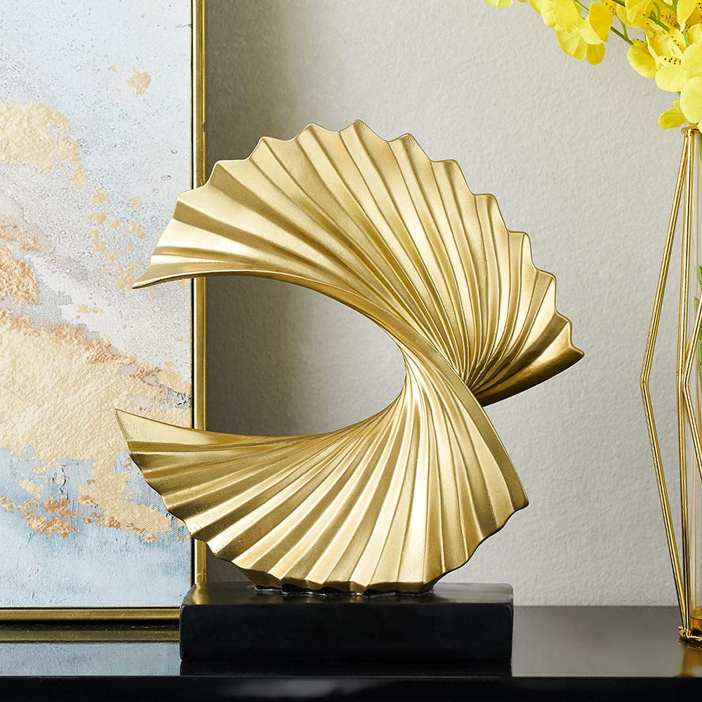 Modern Abstract Resin Sculpture for Home & Office Decor - Elegant White Decorative Sculptures, Room Ornaments & Interior Design Accents | Perfect for Living Room, Bedroom, Workspace & Gift Giving