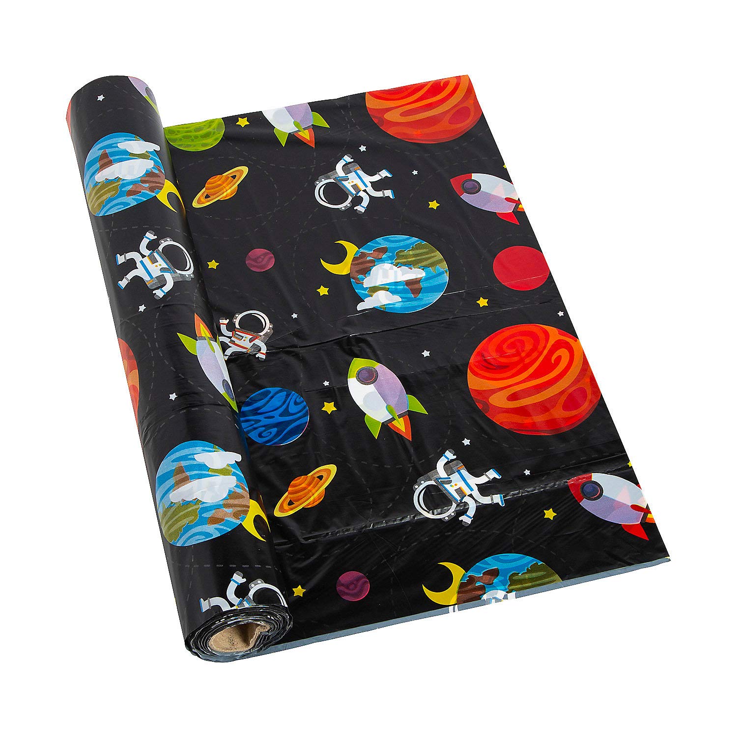 Fun Express Space Party Table Roll - 1 Piece - Galaxy Themed Party Decorations for Kids Birthday, Classroom Events & Outer Space Theme Celebrations