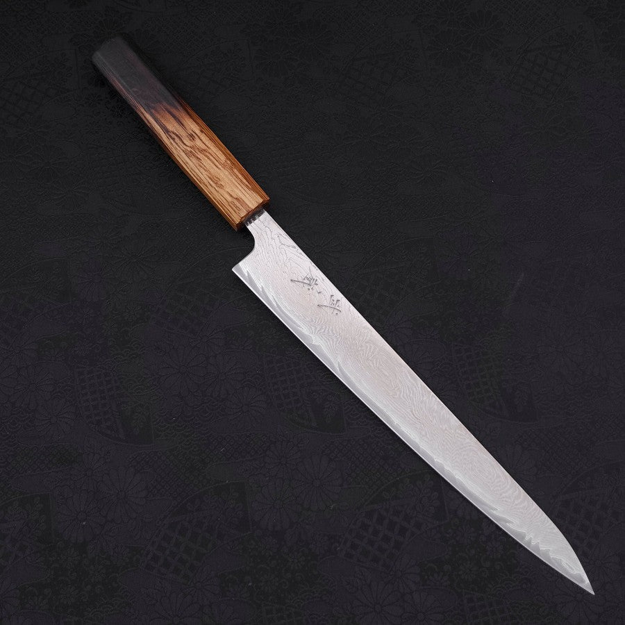 Premium Japanese Sujihiki Knife 240mm - AUS 10 Wave Damascus Steel with Urushi Handle - Perfect for Sushi, Sashimi & Meat Slicing - Professional Chef's Kitchen Essential